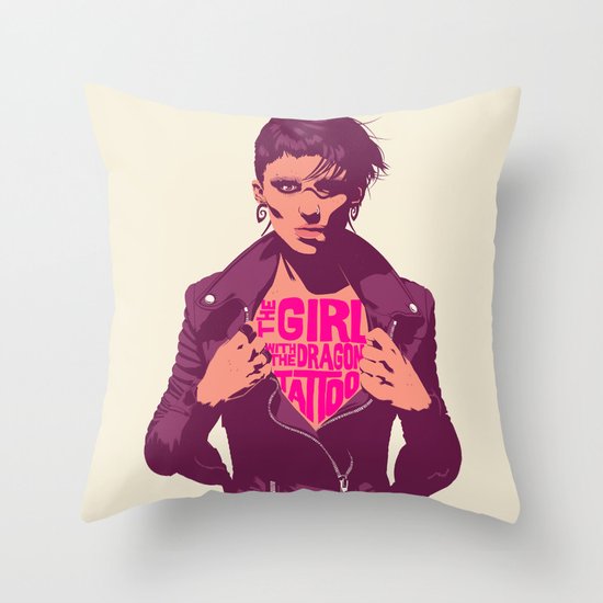 THE GIRL WITH THE DRAGON TATTOO Throw Pillow