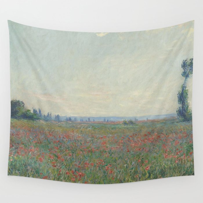 Claude Monet - Champ de Coquelicots (1881) Wall Tapestry