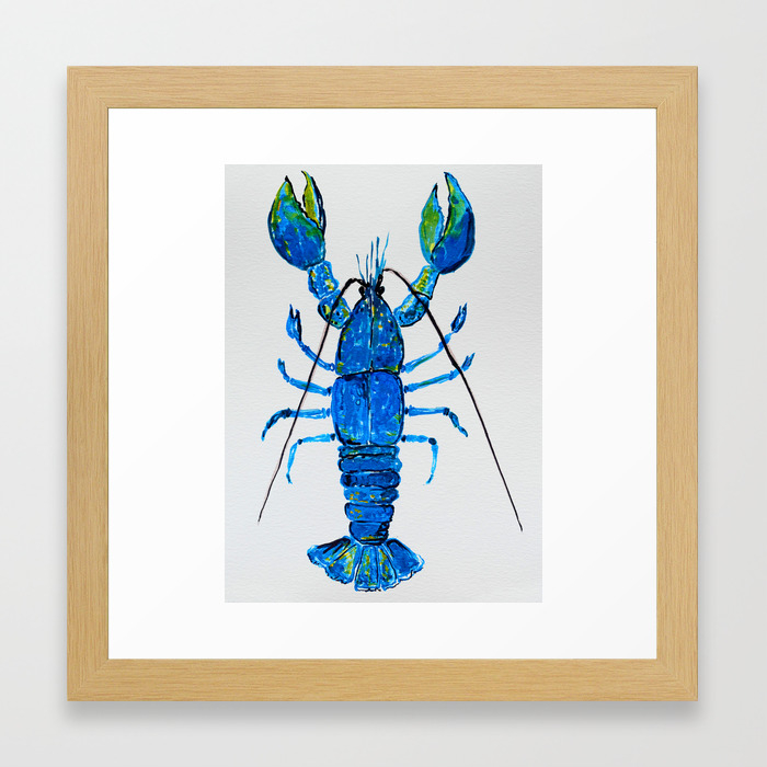 Blue Lobster Wall Art Lobster Bathroom Decor Lobster Crustacean Marine Biology Framed Art Print By Myartspacepr Society6