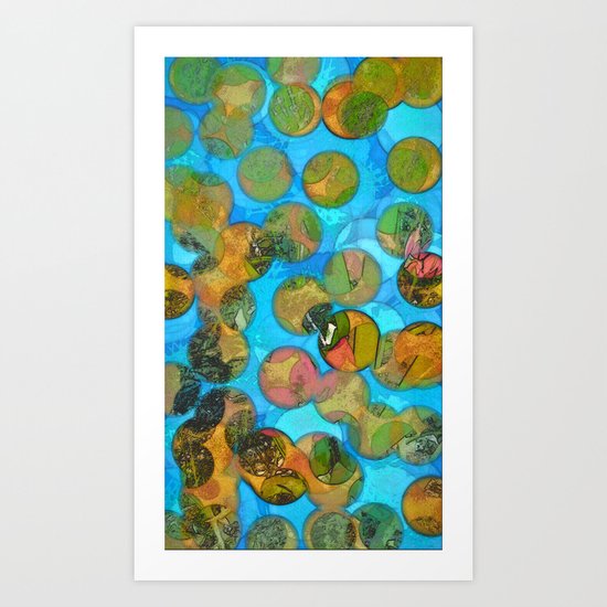 Tulips in blue Art Print