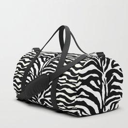 Wild Animal Print, Zebra in Black and White Duffle Bag