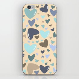 Ocean Hearts Pattern iPhone Skin
