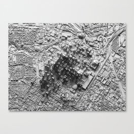 Houston 3D Map Canvas Print