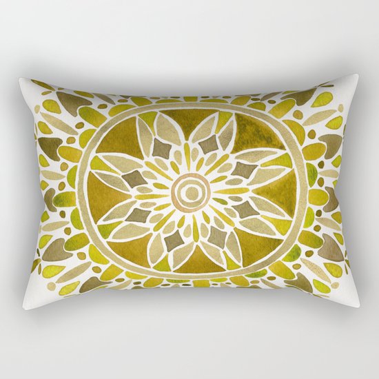 Gold Mandala Rectangular Pillow