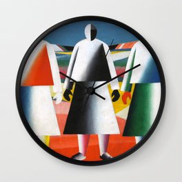 Kazimir Malevich - Girls in the Fields Wall Clock
