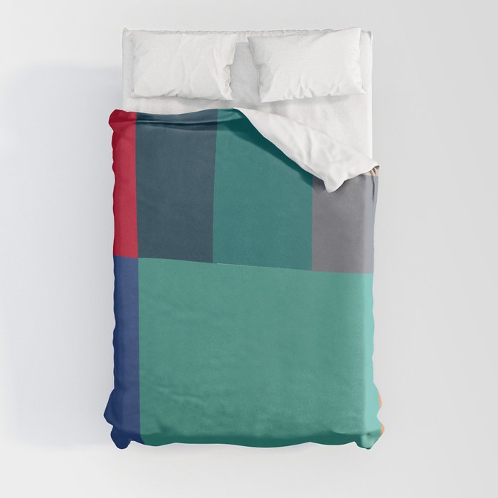 Abstract Color Block Geometric Duvet Cover