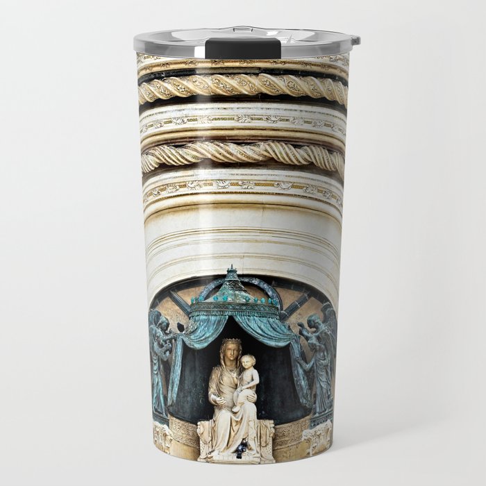 Orvieto Cathedral Madonna and Child Angels Facade Sculpture Travel Mug