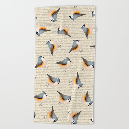 Tufty baeolophus Beach Towel