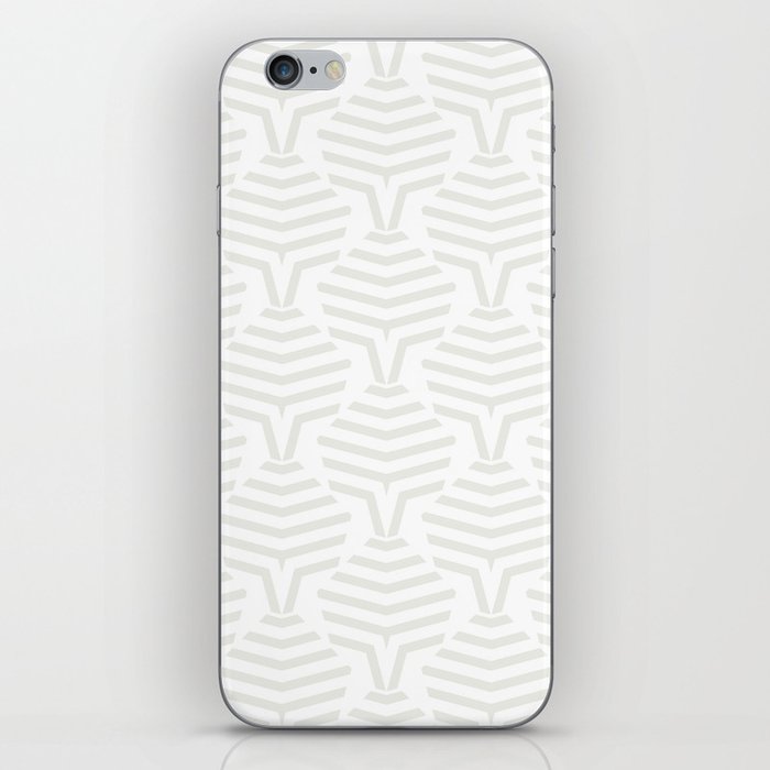 Off White and White Geometric Stripe Shape Pattern Pairs Dulux 2022 Popular Colour Cloudy Dreams iPhone Skin