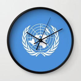 Flag on United nations -Un,World,peace,Unesco,Unicef,human rights,sky,blue,pacific,people,state,onu Wall Clock