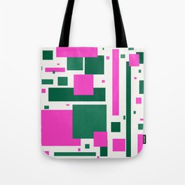 Pink and green mod squares Tote Bag