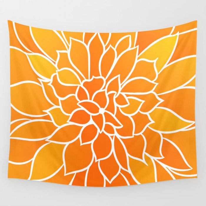 Floral Sunshine Flowery Art Wall Tapestry