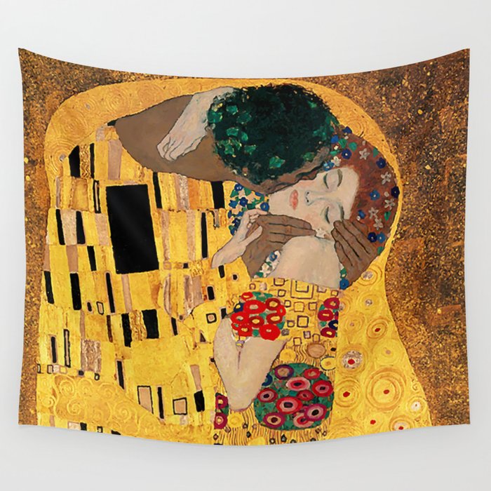 The Kiss For Interracial Couples Wall Tapestry
