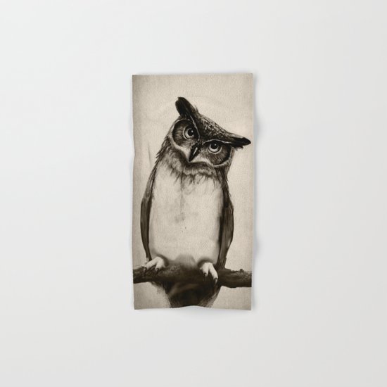 Owl Sketch Hand & Bath Towel
