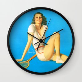 Pinup by Rolf Armstrong “Tennis Anyone?” Wall Clock