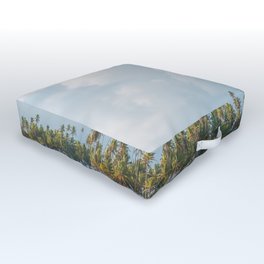 Palm trees and blue sky  - Tropical summer landscape Outdoor Floor Cushion