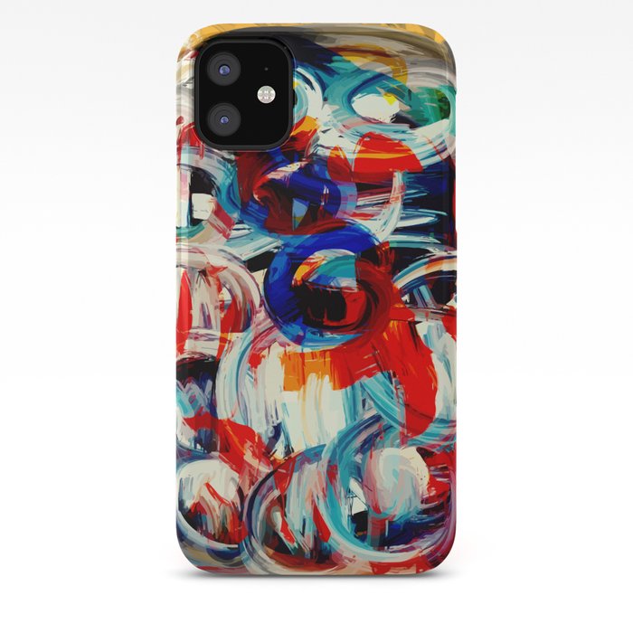 Abstract Action American Painting Iphone Case By Emmanuelsignorino