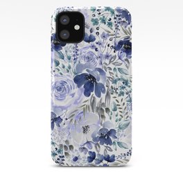 Floral Chaos - Blue iPhone Case