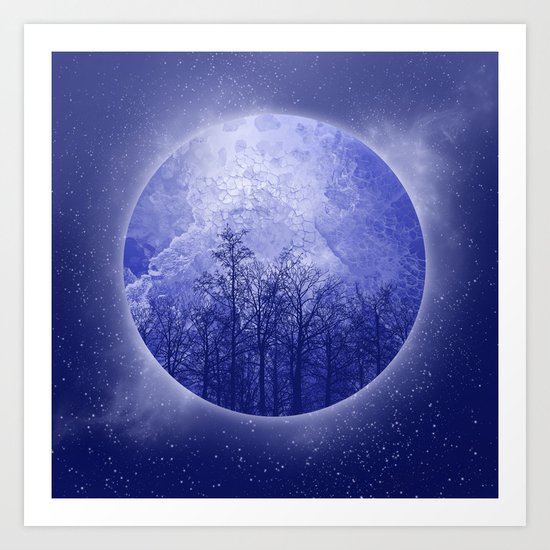 circle blue landscape Art Print