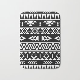 White and black aztec pattern Bath Mat | Graphicdesign, Tribal, Repeatedpattern, Pattern, Geometricpattern, Triangles, Seamless, Black And White, Mosaic, Ethnic 