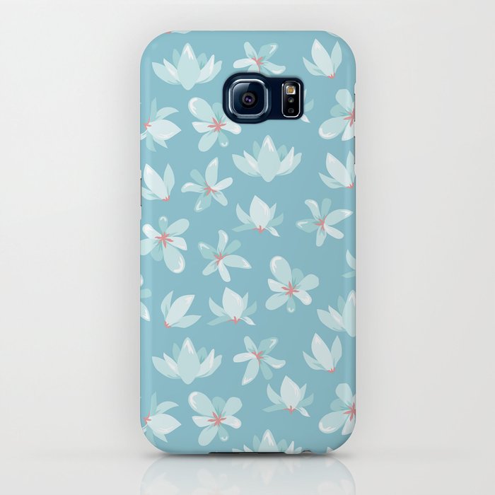 Elegant pastel blue white coral modern floral illustration ...