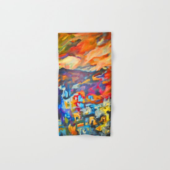 My Village | Colorful Small Mountainy Village Hand & Bath Towel
