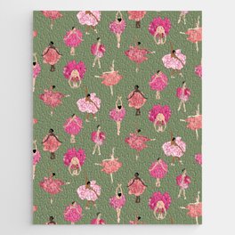 Dance of the Peonies on green Jigsaw Puzzle