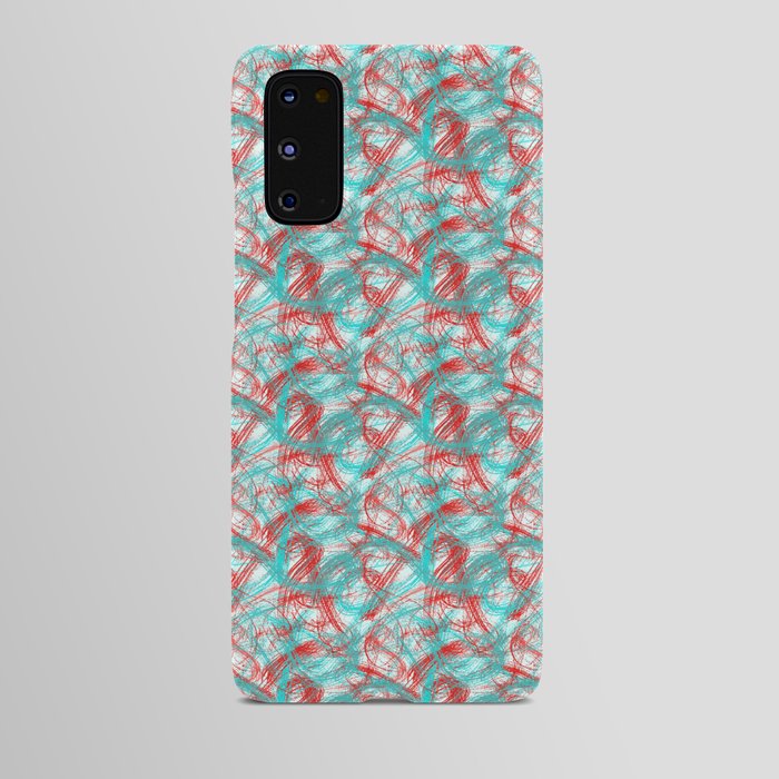 Abstract red and turquoise brush strokes Android Case