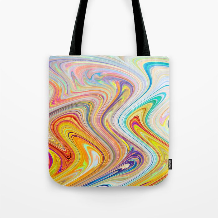 Surreal Wavy Abstraction In Multi Color Tote Bag