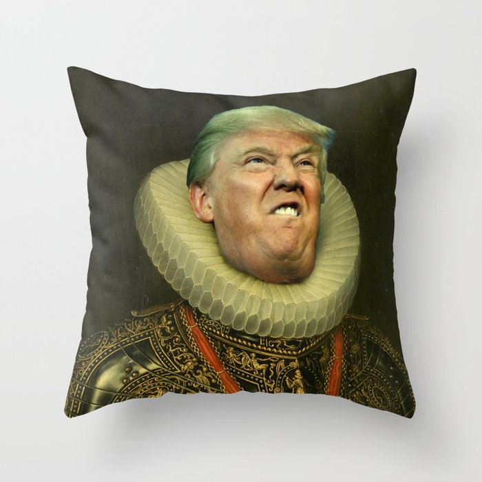 Trump painting face-swap Throw Pillow