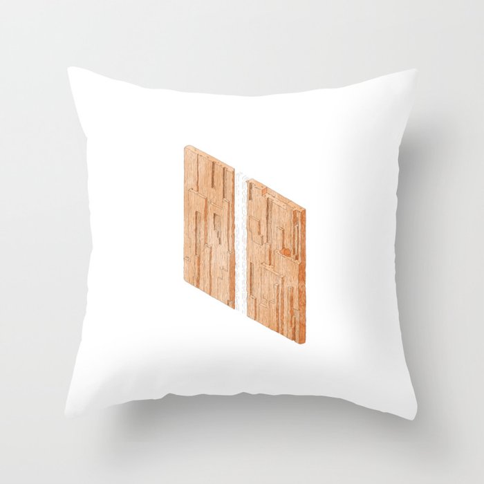 Isometric Vietnam Waterfall 2 - Orange Throw Pillow