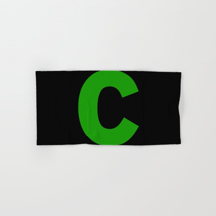 letter C (Green & Black) Hand & Bath Towel