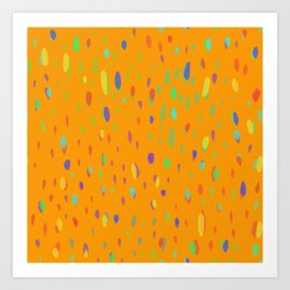 orange rainbow confetti party Art Print