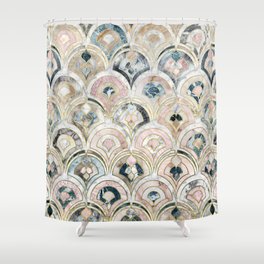 Art Deco Marble Tiles in Soft Pastels Shower Curtain