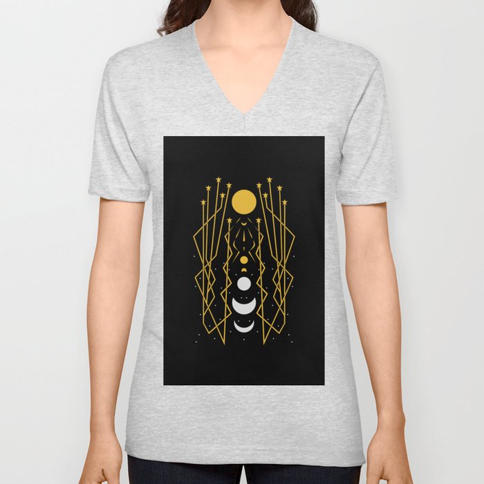 Sun Moon And Stars V Neck T Shirt