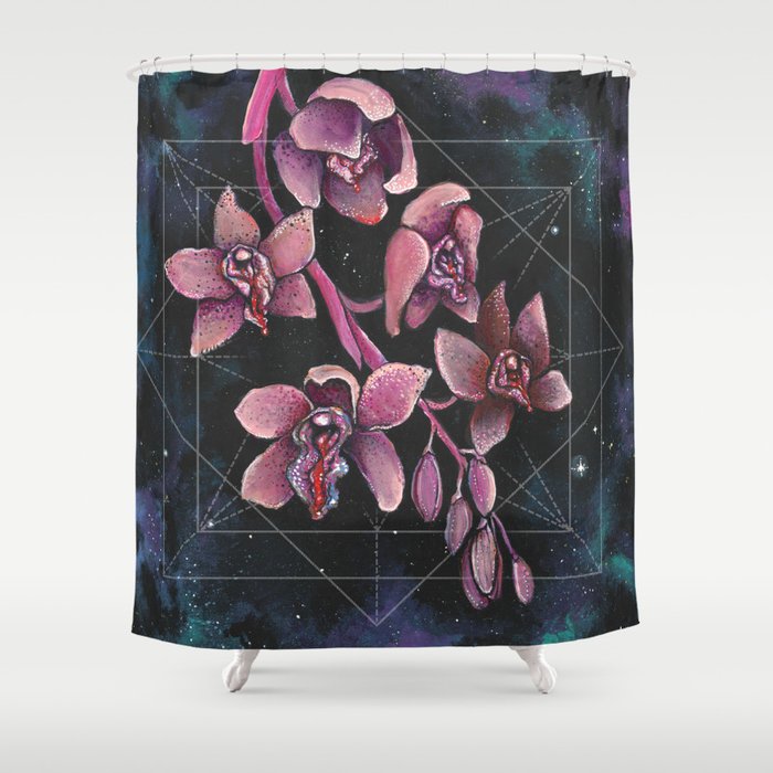 Bleeding Cymbidium Shower Curtain