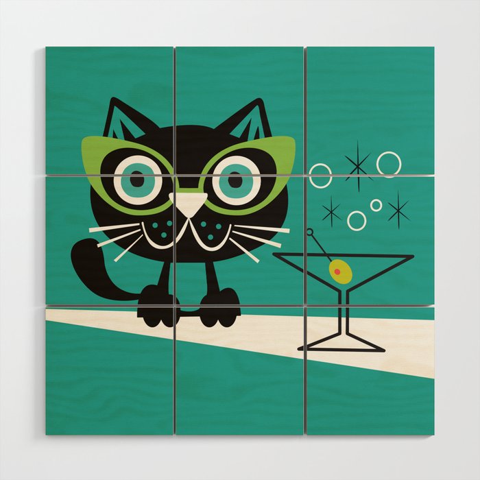 1950s Swank Mid Century Modern Cat Shirt