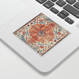 Antique Oriental Persian Burnt Orange & Aqua Sticker