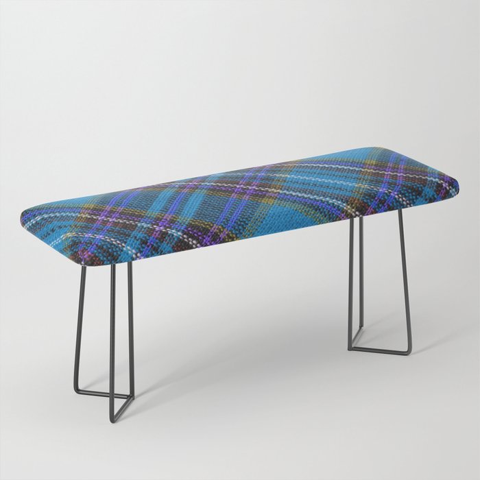 Plaid Blue Trendy Collection Bench