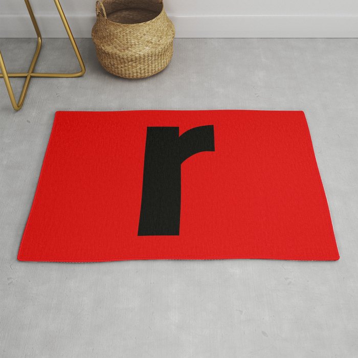 letter R (Black & Red) Rug