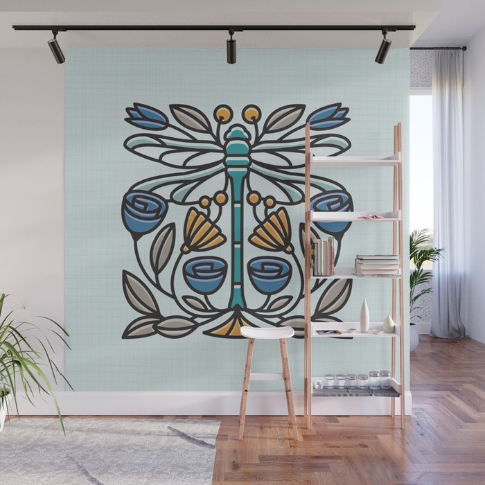 Dragonfly Tile Wall Mural By Patriciazapata Society6 Dragonfly Tile Wall Mural