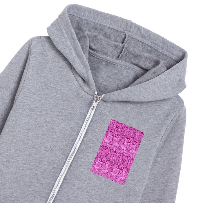 William Morris "Brer rabbit" 18 lavender on pink Kids Zip Hoodie