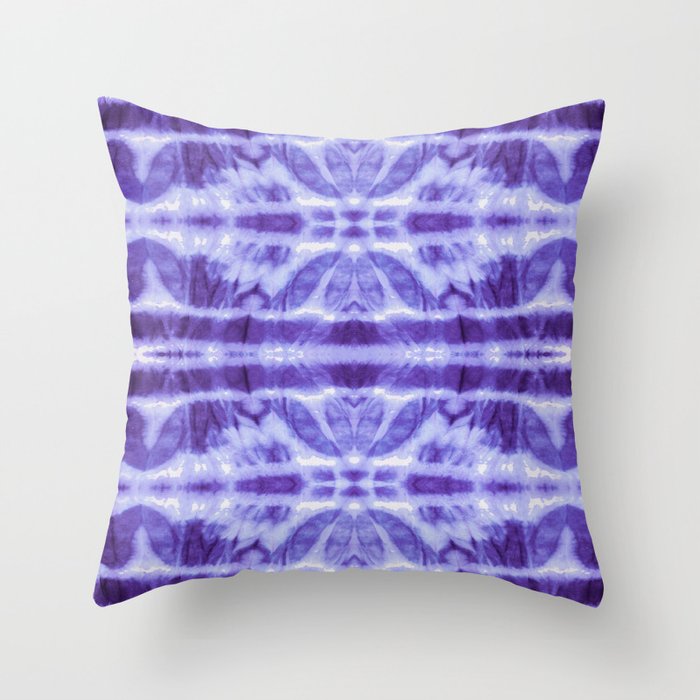 Tie Dye Twos Violet Hues Throw Pillow