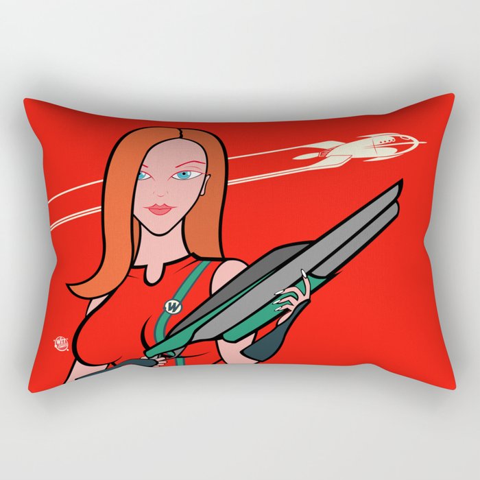 Sci-Fi Lena over Red Rectangular Pillow