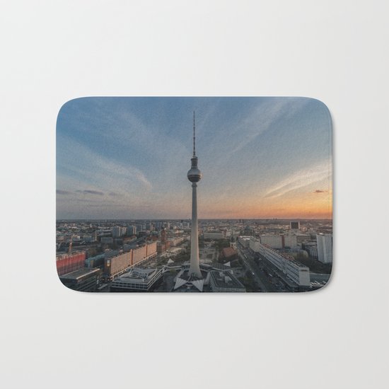 TV Tower at Sunset Bath Mat