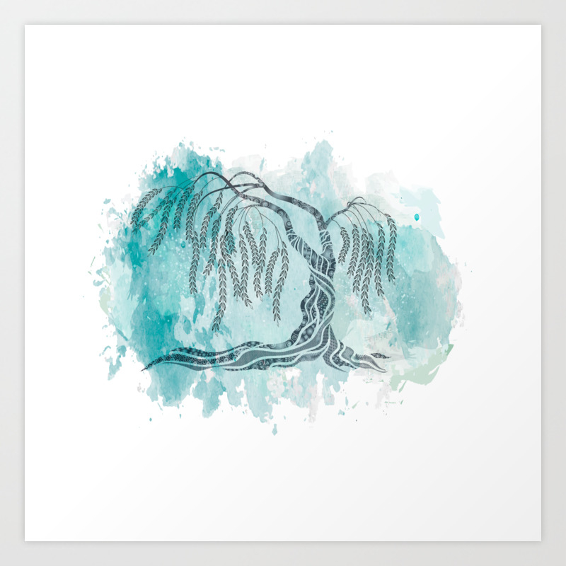 Weeping Willow Tree Art Print By Serenaking Society6