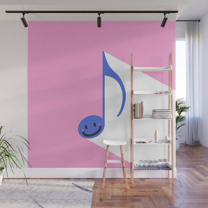 Happy smile vintage musical note 3 Wall Mural