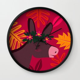 My Little Donkey in Pink Wall Clock