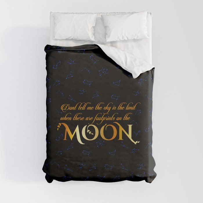 Inspirational moon quotes with zodiac constellations Duvet Cover