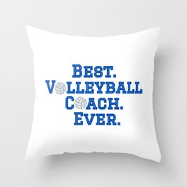 Best Volleyball Coach Throw Pillow